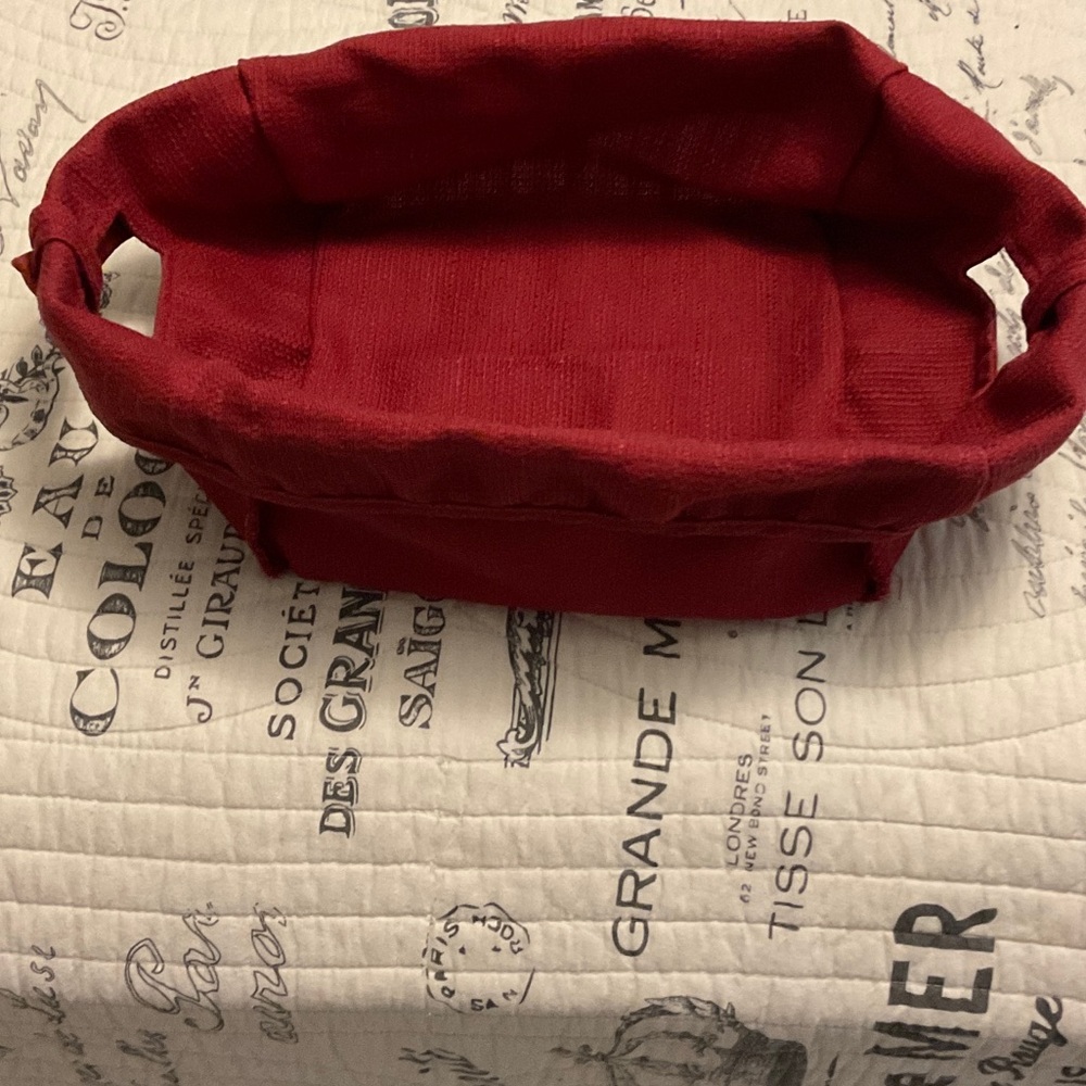 Longaberger paprika red small storage solutions basket liner Excellent condition